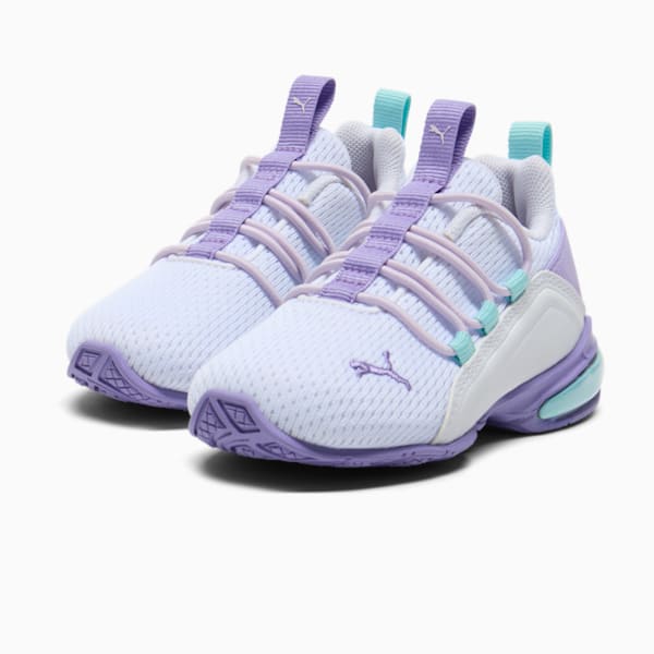 Tenis para infantes Axelion Mesh, PUMA White-Lavender Alert-Lilac Frost, extralarge